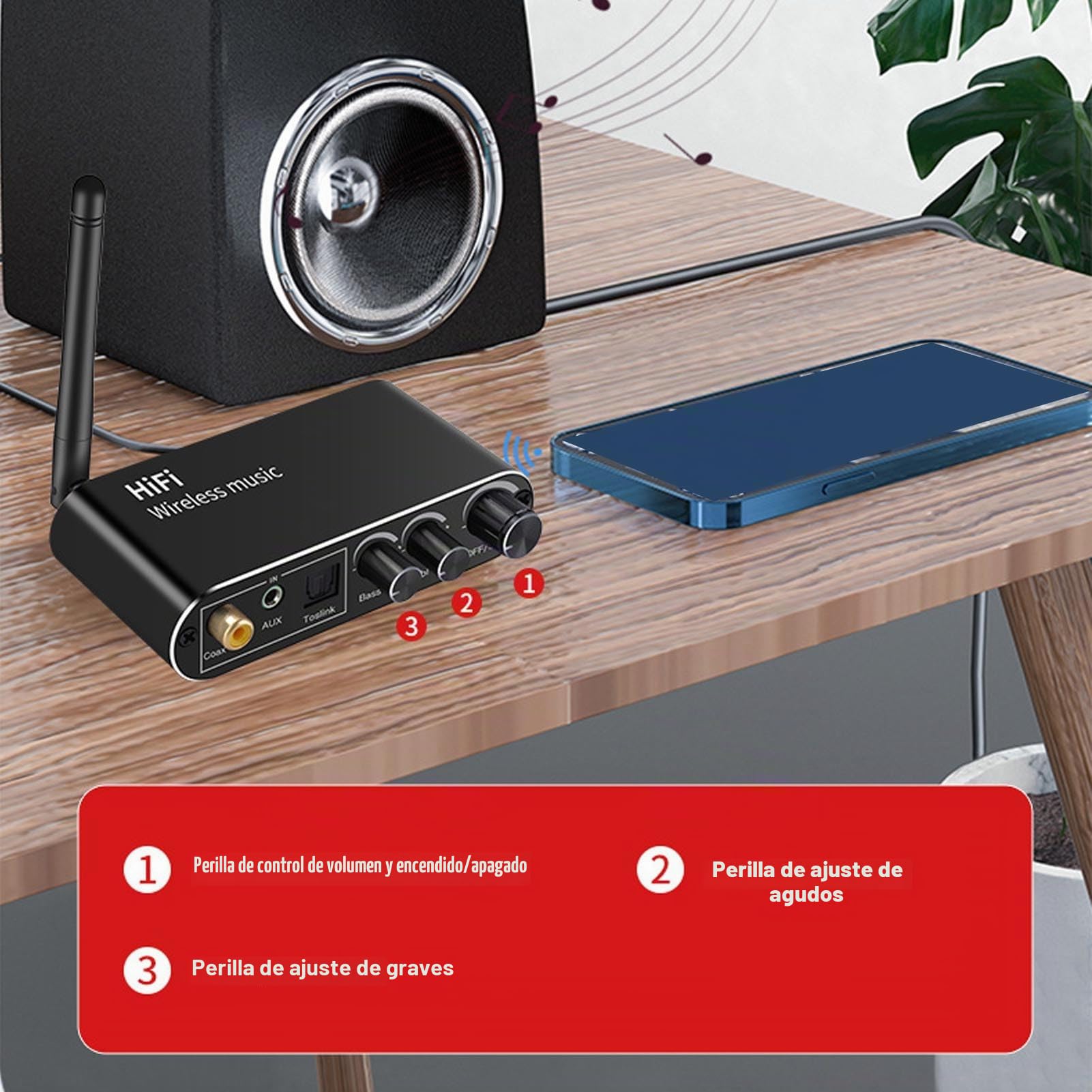 SENECESLI Convertidor de Audio Digital a Analógico con Transmisor Receptor Bluetooth 5.1 DAC Adaptador de Audio Coaxial Digital óptico a de 3,5 Mm para Altavoces Estéreo Audio en el