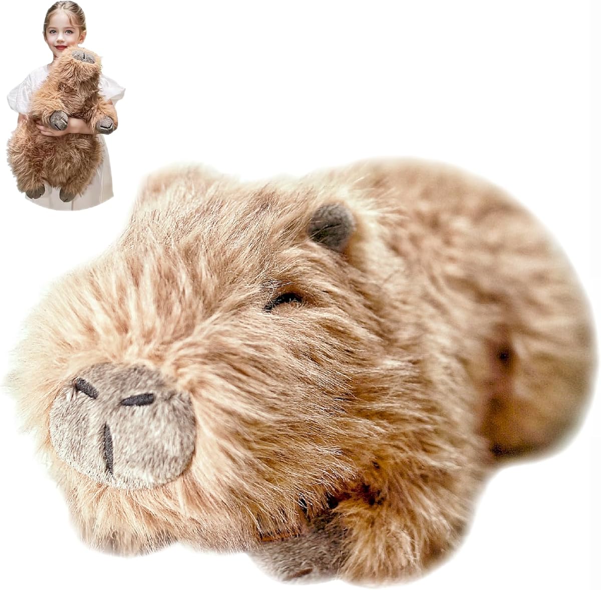uoozii 20" | 4 Pounds Capybara Weighted Stuffed Animals with Removable Unscented Microwavable Pouch, Cute Coolable Warmable Weighted Plush Gift for Kids & Adults