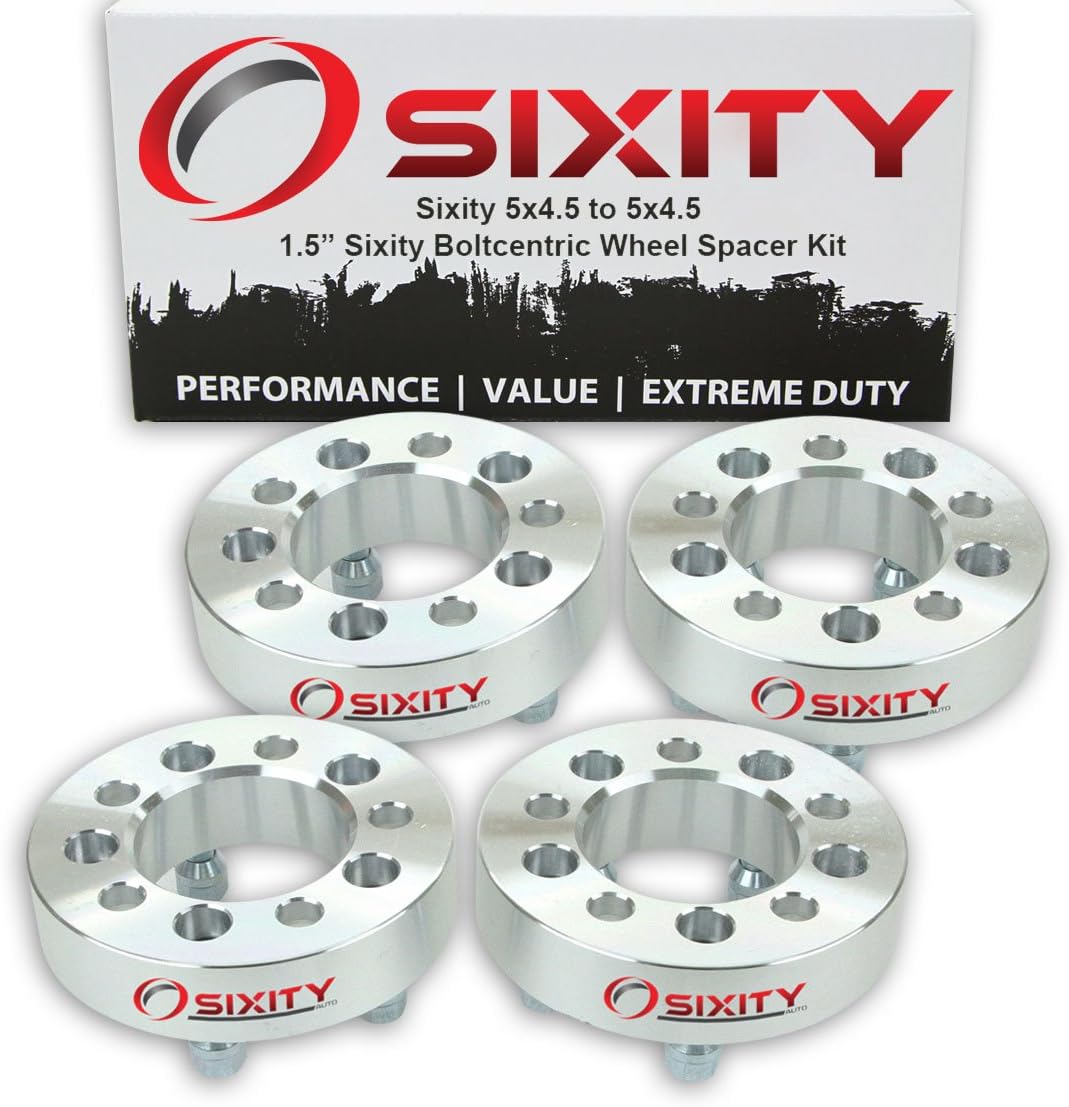 Sixity Auto 4 pc 1.5" 5x4.5 Wheel Spacers - Pickup Truck SUV 1/2-20tpi 1.25in Studs Lugs