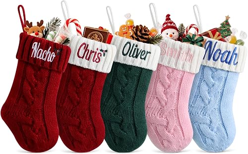 Sleeleece Personalized Mini Christmas Stockings, Custom Christmas Stockings with