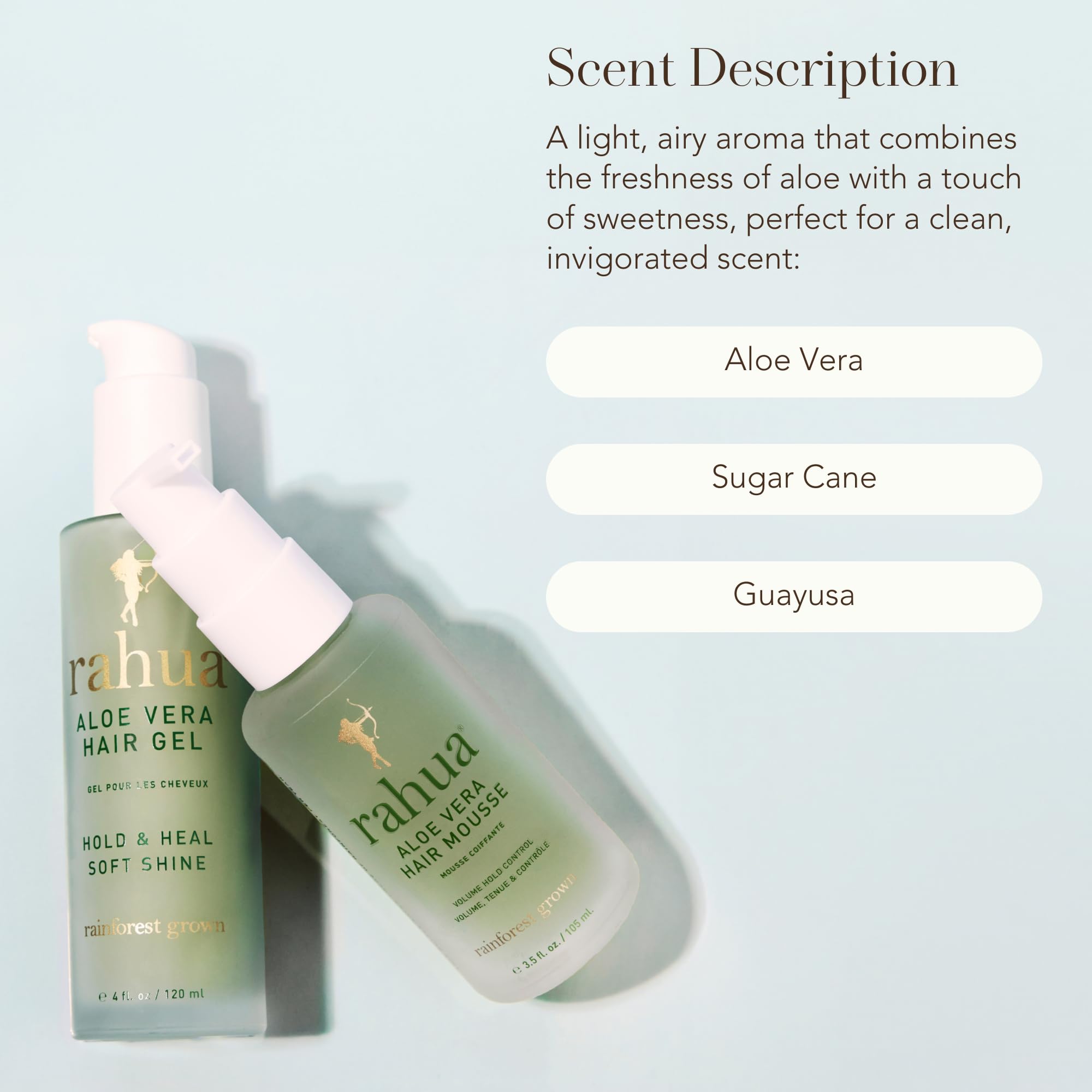 Amazon.com: Rahua Aloe Vera Hair Mousse  Volumizing Foam for Flexible  Hold, Shine & Defined Texture  With Organic Oil, Guayusa & Sugarcane   Natural Hair Styling for All Hair Types -
