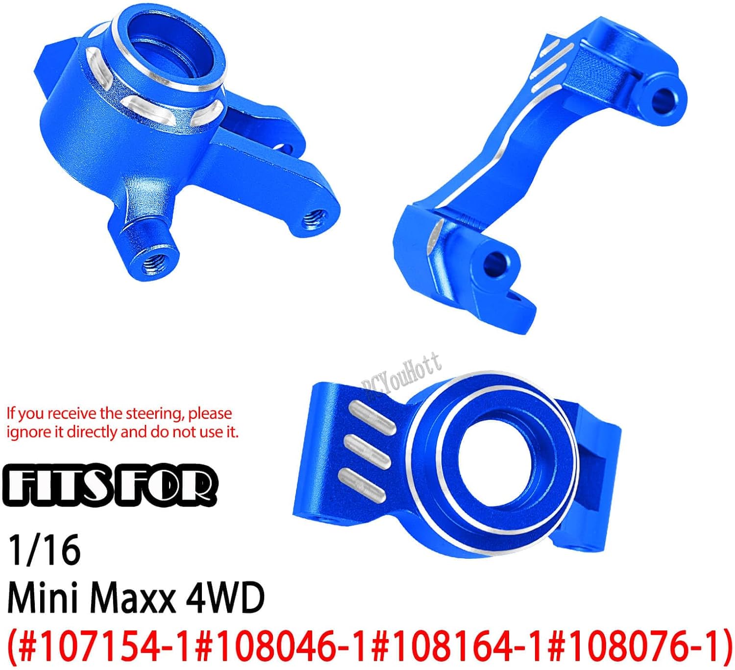 RC Aluminum Caster Block & Steering Blocks & Rear Stub Axle Carriers & Steering Bellcranks Upgrades Part for 1/16 Mini Maxx 4WD (Car Model:#107154-1#108046-1#108164-1#108076-1),Navy Blue