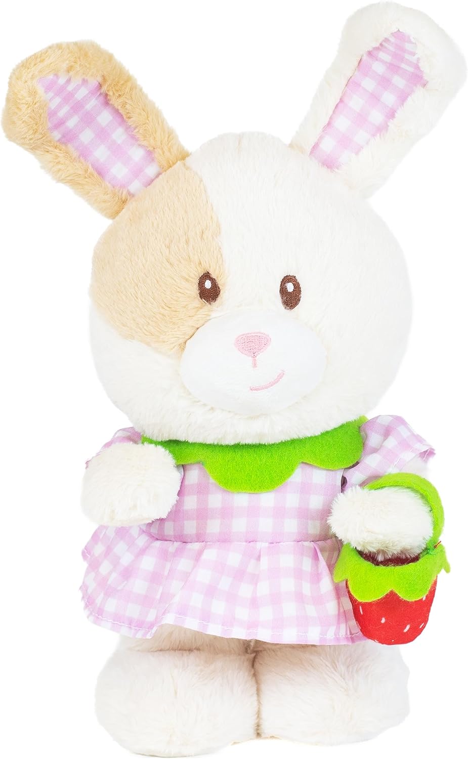 Cuddle Barn Animated Easter Bunny Plush - Bouncing Buttercup | Musical Dancing Rabbit with Strawberry Bag | Shuffles to Song B-U-N-N-Y | Great for Basket Stuffers, Spring Decorations - 10"