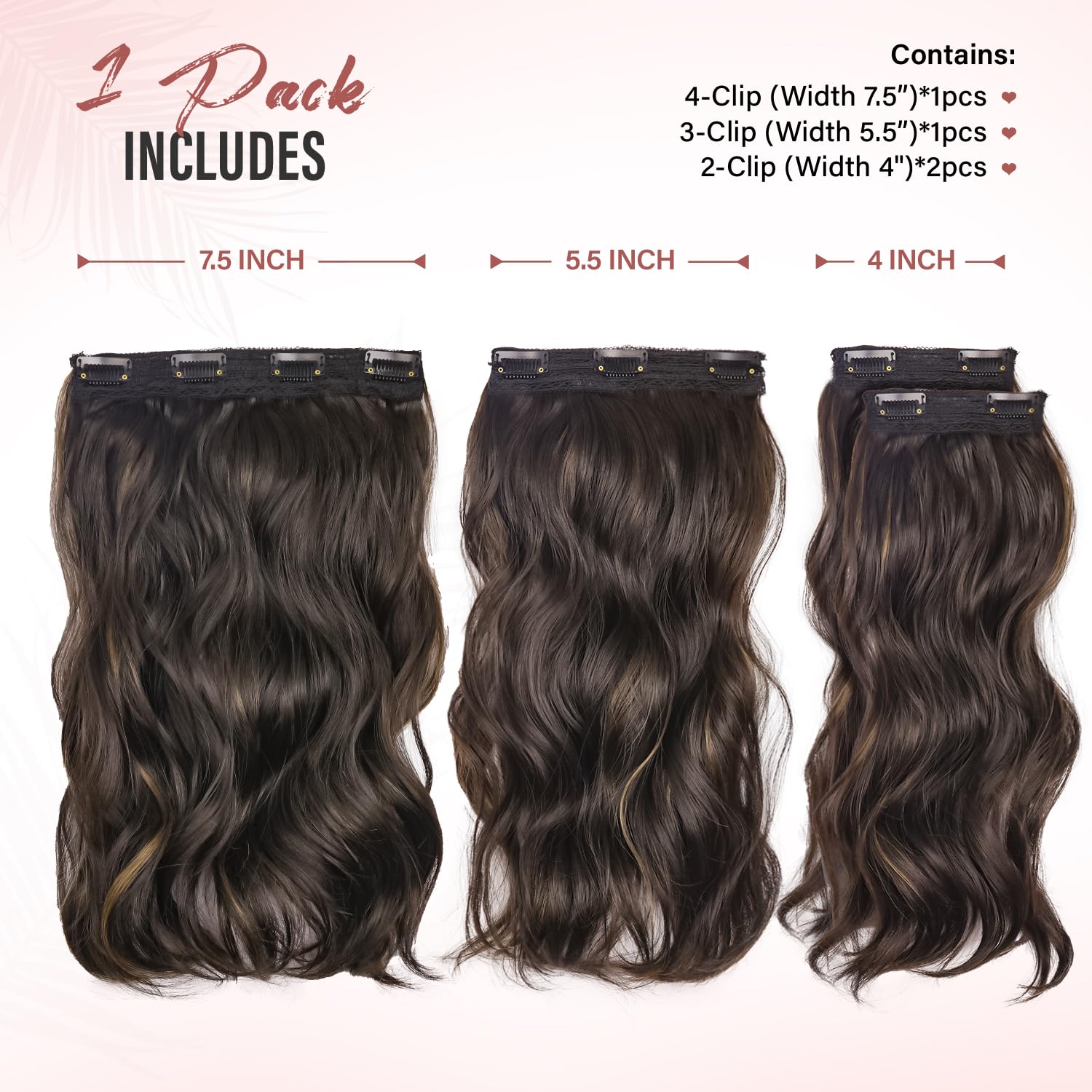 Dark Brown Hair Extensions Clip In - Image 2