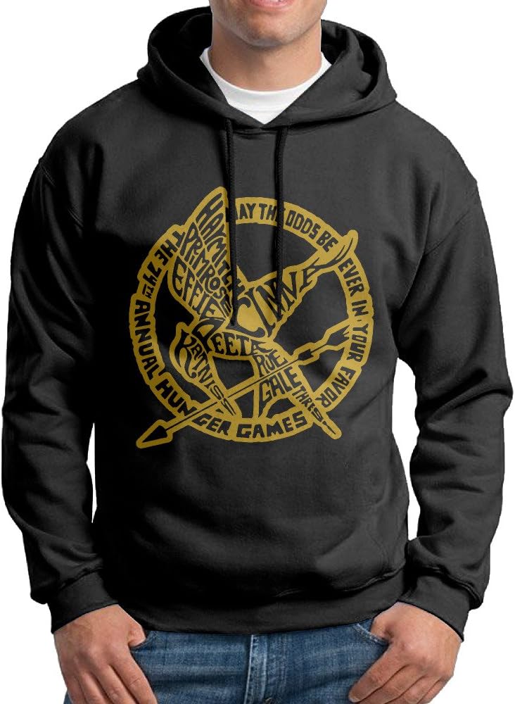 Men's Hunger Games Mocking Jay Symbol Pullover Hooded Sweatshirt Black