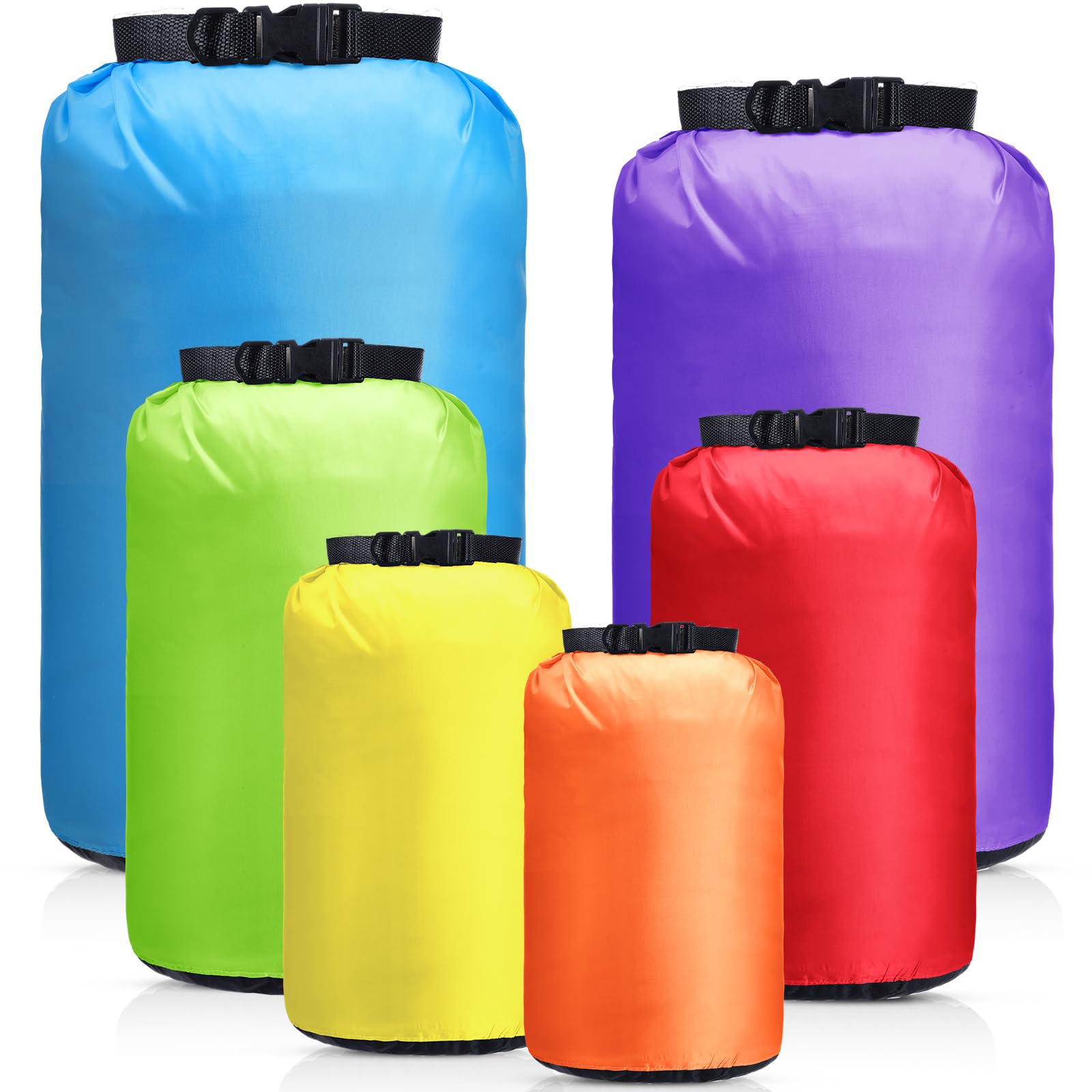 GliCraft 6 Pcs Waterproof Dry Bag Sack Lightweight Outdoor Dry Bags 35 L, 20 L, 15 L, 10 L, 5 L, 3 L Waterproof Boat Bag for Kayaking, Backpacking,