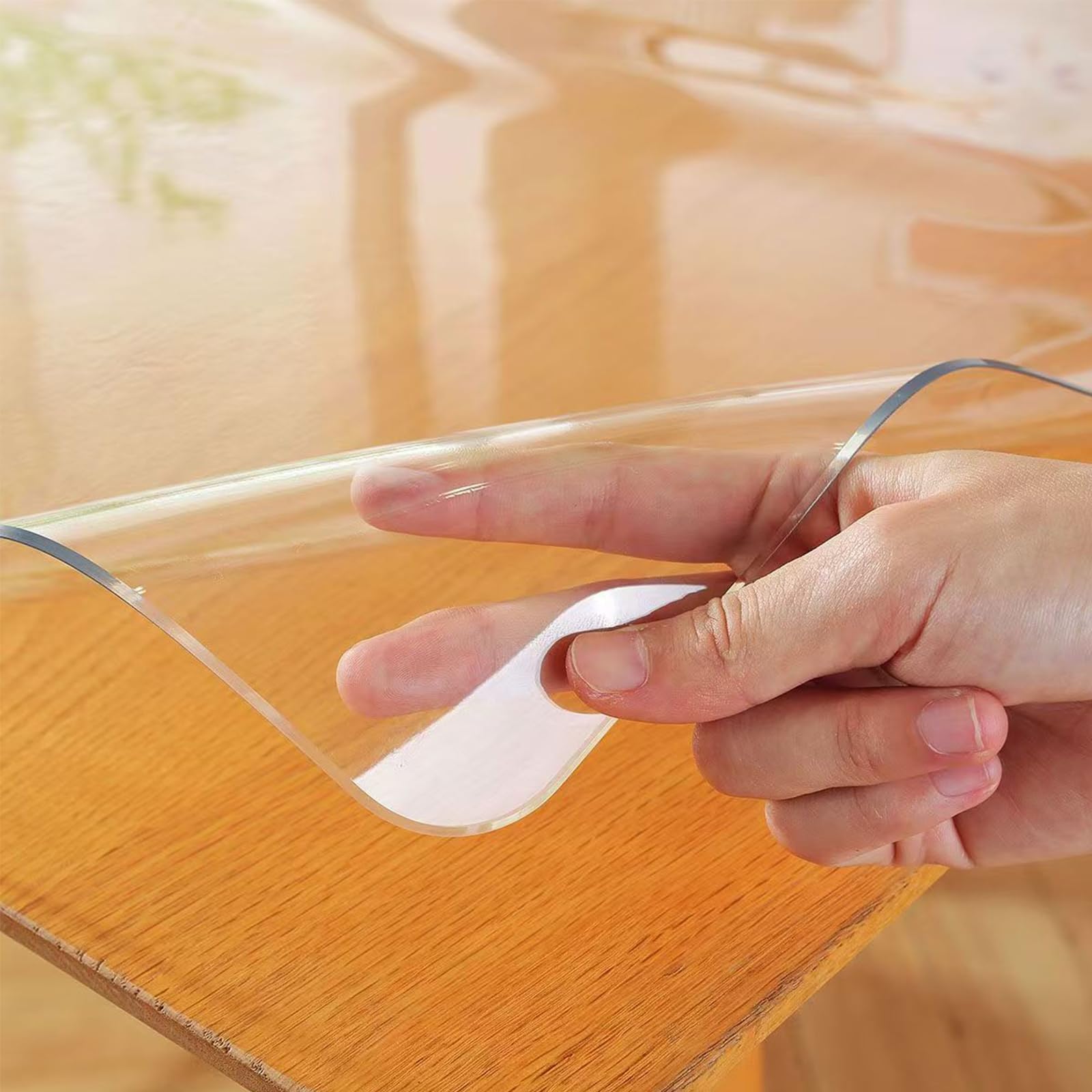 Toile cirée transparente lavable pour protéger la table du salon