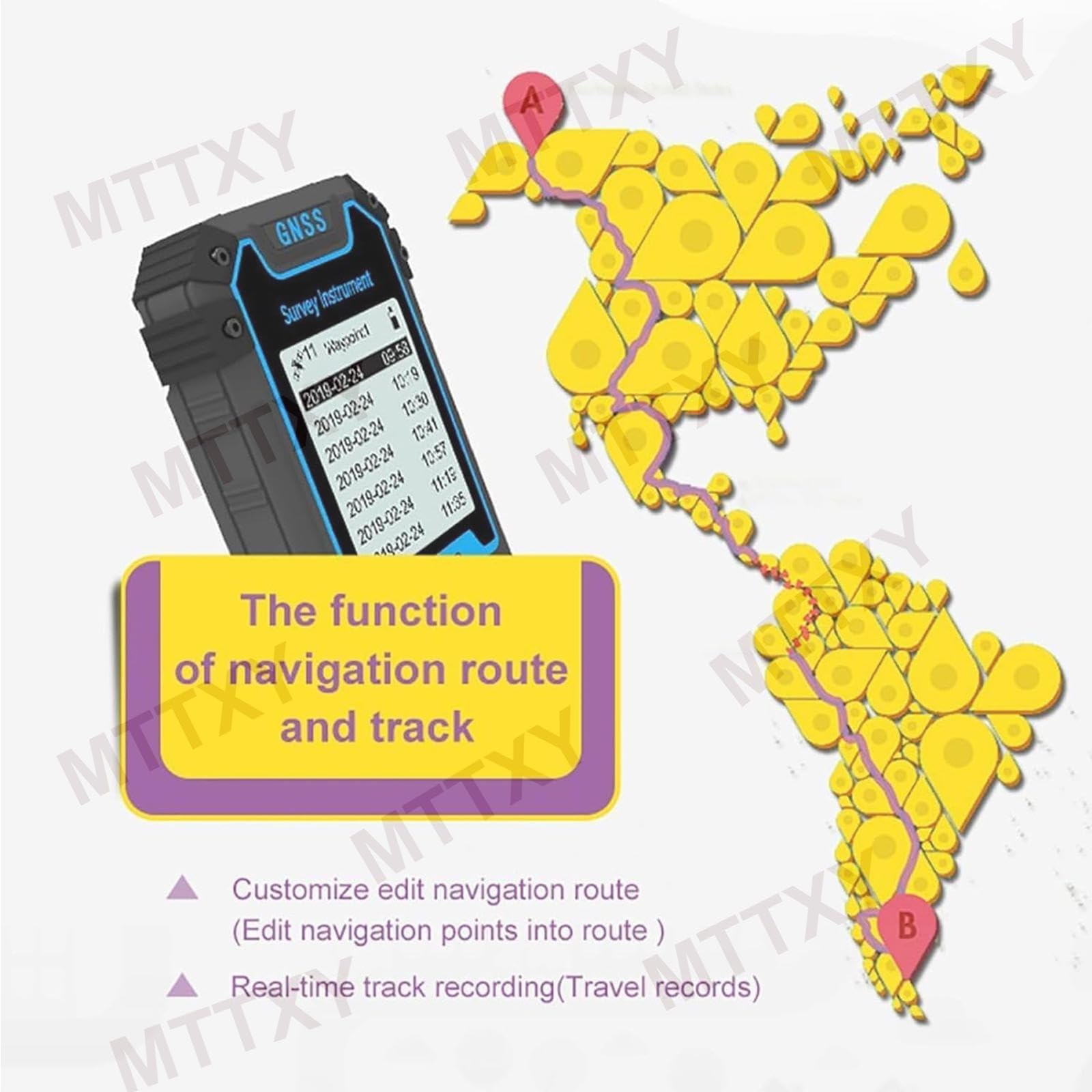 Equipo de topografía GPS de alta precisión, instrumento de medición de terrenos con pantalla de 2,4 pulgadas e interfaz USB, apto para bosques, tierras de cultivo, montañas, minas y lagos.