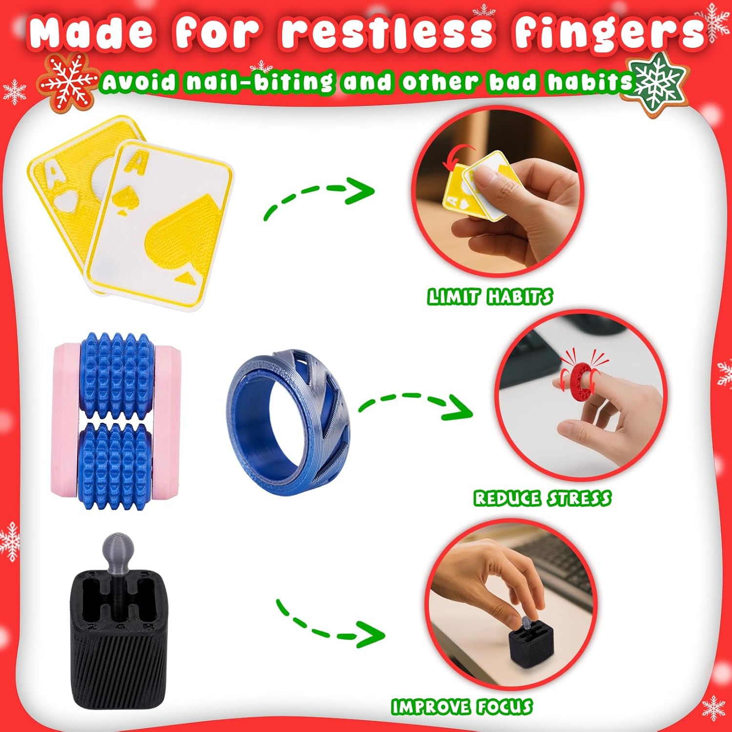 3D Printed Fidget Advent Calendar 2025 – 24 Days of 3D Printed Stress Relief Fidget Toy Set, Sensory Toys for Kids with Autism, Christmas Countdown Calendar for Kids & Adults - Image 5