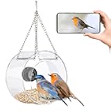 Bird Feeder with Camera Smart Backyard House Camera with Live View Instant Arrival Alerts Auto Capture Video Outside Wild Watching cam Gift for Bird Lovers