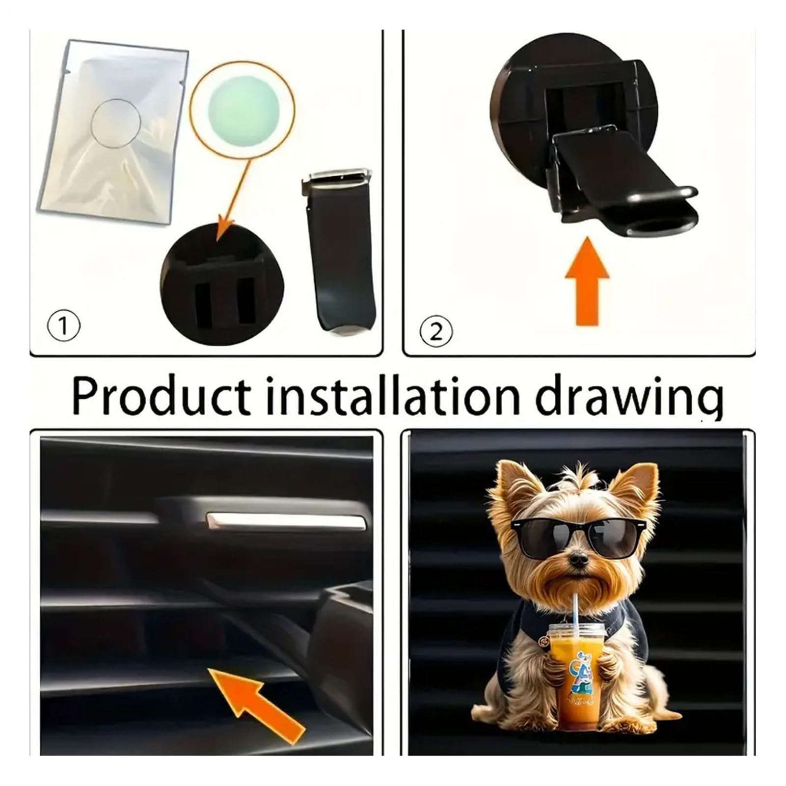 Profumatori D'Aria Per Veicoli - Diffusore 2D in Acrilico - Profumo Decorativo A Forma Di Cane per Auto Furgone Viaggi Casa Estate Viaggi Stradali