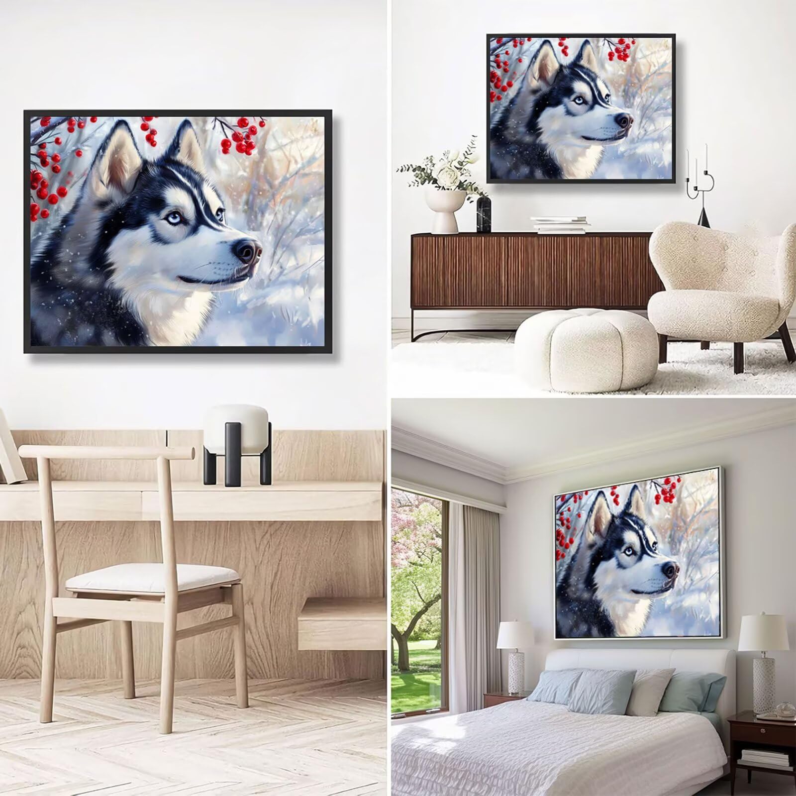 Dipingere con i Numeri Adulti Animale Dipingere con i Numeri Inverno Paint by Numbers Hobby Creativi Adulti Fai Da Te Tela di Pittura a Olio Kit, Decorazioni Donna Regalo 60x80cm Senza Cornice Y3-569