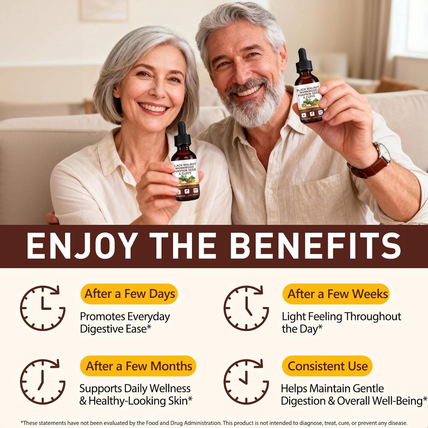 Wormwood Black Walnut Clove Cleanse 20-in-1 Liquid Drops – Multi-Herb Blend Supporting Digestive Health, Gut Balance & Immune Wellness – Fast-Absorbing Herbal Formula, 60 mL - Image 4