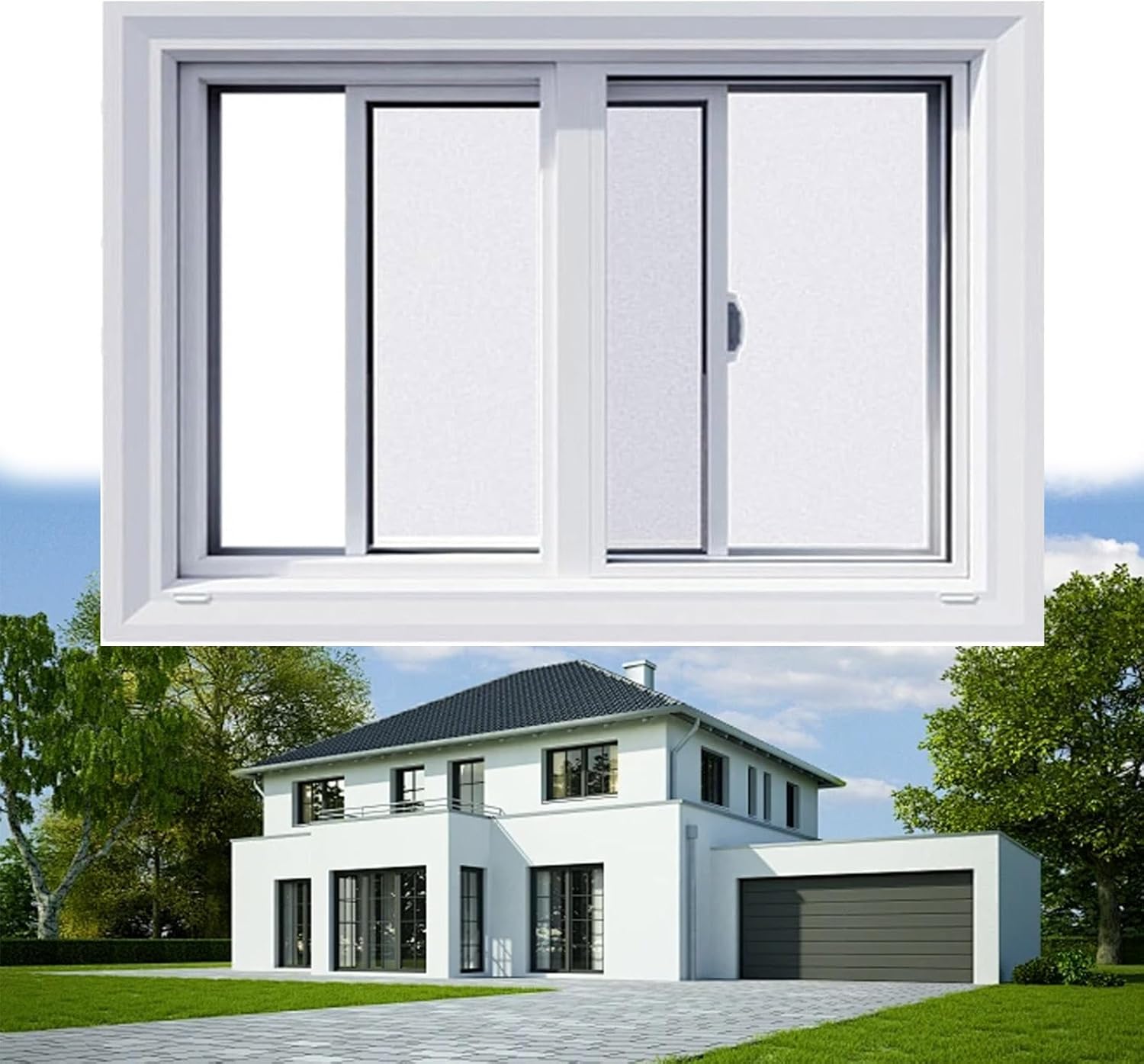 Basement Windows Replacement Horizontal Sliding Windows, White Aluminum Alloy Frame 5mm Tempered Glass and Screen, for Houses, Chicken Coop, Garage, Barns(White,28x28in)