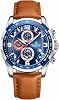 Naviforce Sportuhren für Herren analog Quarz Chronograph Lederarmband