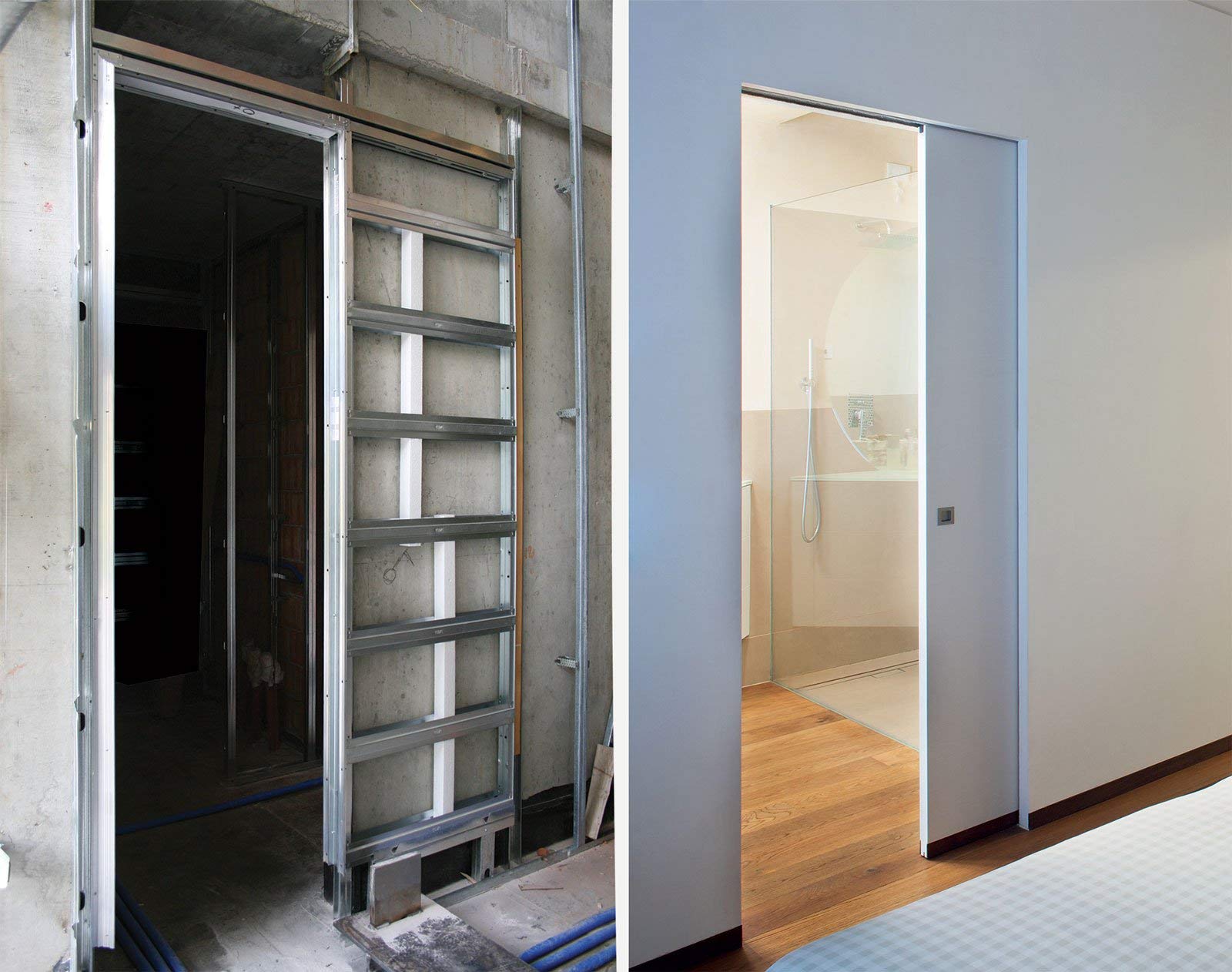 CONTROTELAIO per porta a scomparsa KIT CARTONGESSO 700X2100 Sp.100 SYNTESIS LINE FILO MURO art.ES2LK070SB