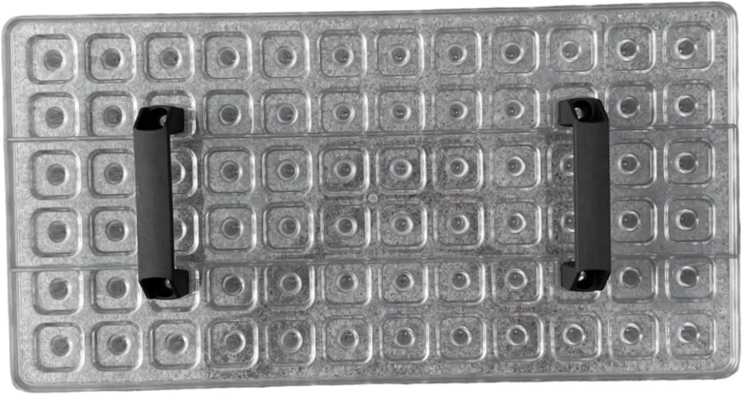 72 Hole Seed Dibber Clear Plastic Soil Digger for Uniform Planting, Efficient Seed Planter & Spacer with Handle for Garden Beds Planter Tool