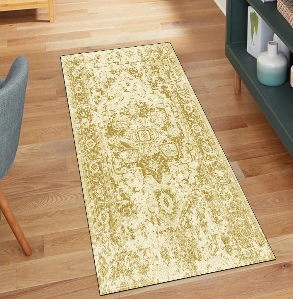 Alfombras para pasillo amarillas de 50x350 cm que llenan de luz y estilo vintage tu hogar