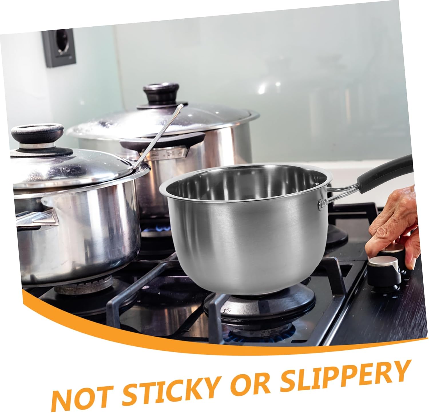 Cooking Steamer Pot Food Steamer Pot Stainless Steel Milk Saucepan Soup Saucepan Single Handle Heat Resistant