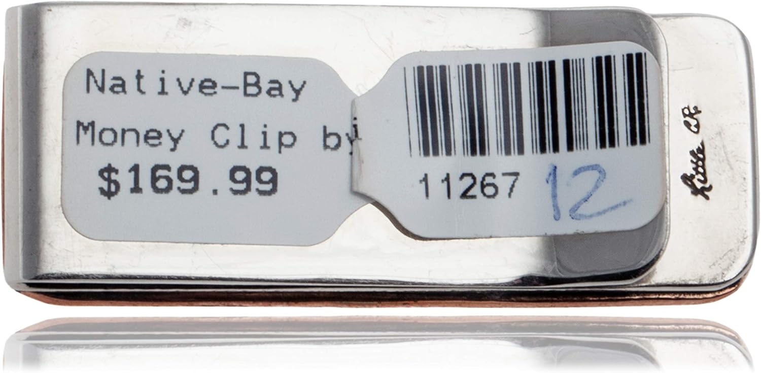 $170Tag Bear Paw Mountain Navajo Certified Copper Nickel Native Money Clip 11267-12 Made by Loma Siiva