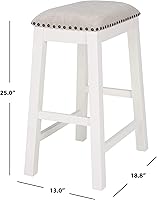 Vista 10 de Safavieh Home Collection Aero - Taburete blanco para mostrador de 25 pulgadas (juego de 2)