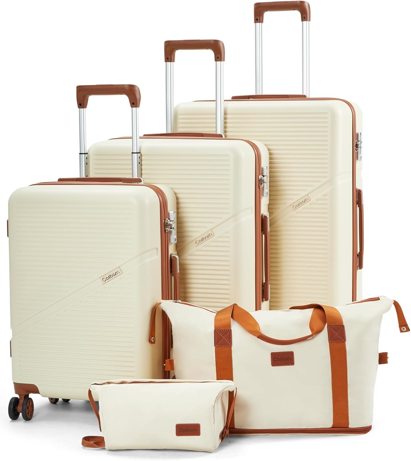 Cosbarn Luggage Sets 5 Piece Suitcases with Wheels, Suitcase Set ABS Hard Case