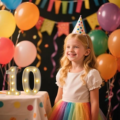 Miniatura 19 de Foaky Número de luz LED decorativo, letrero de número iluminado para luz nocturna, boda, fiesta de cumpleaños, Navidad, hogar, bar, número