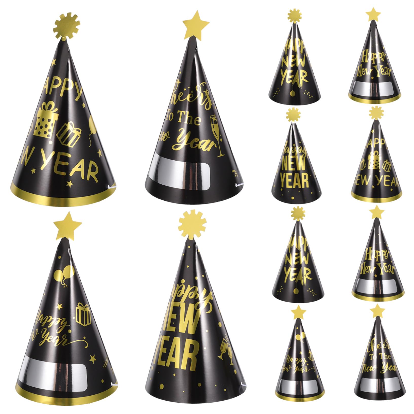 BESPORTBLE 60 Piezas Sombreros Cono para Fiesta de Año Unidades Decoración Ligera y para Celebración y Disfraces