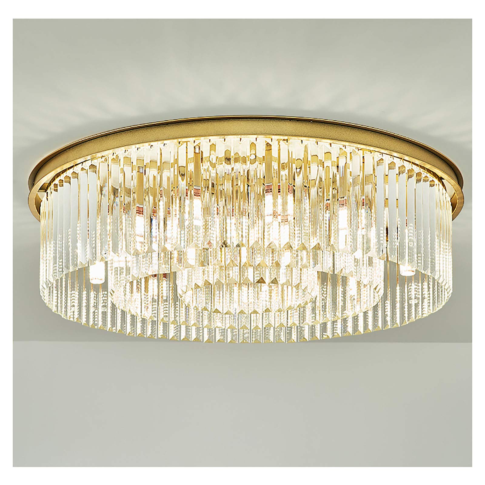 Modern Kristall Kronleuchter LED Deckenlampe Deckenleuchte Lampe Wohnzimmer Beleuchtung, 8x E14, 15㎡-20㎡, Rund Kristall Hängeleuchte für Schlafzimme, Esszimmer, Wohnzimmer