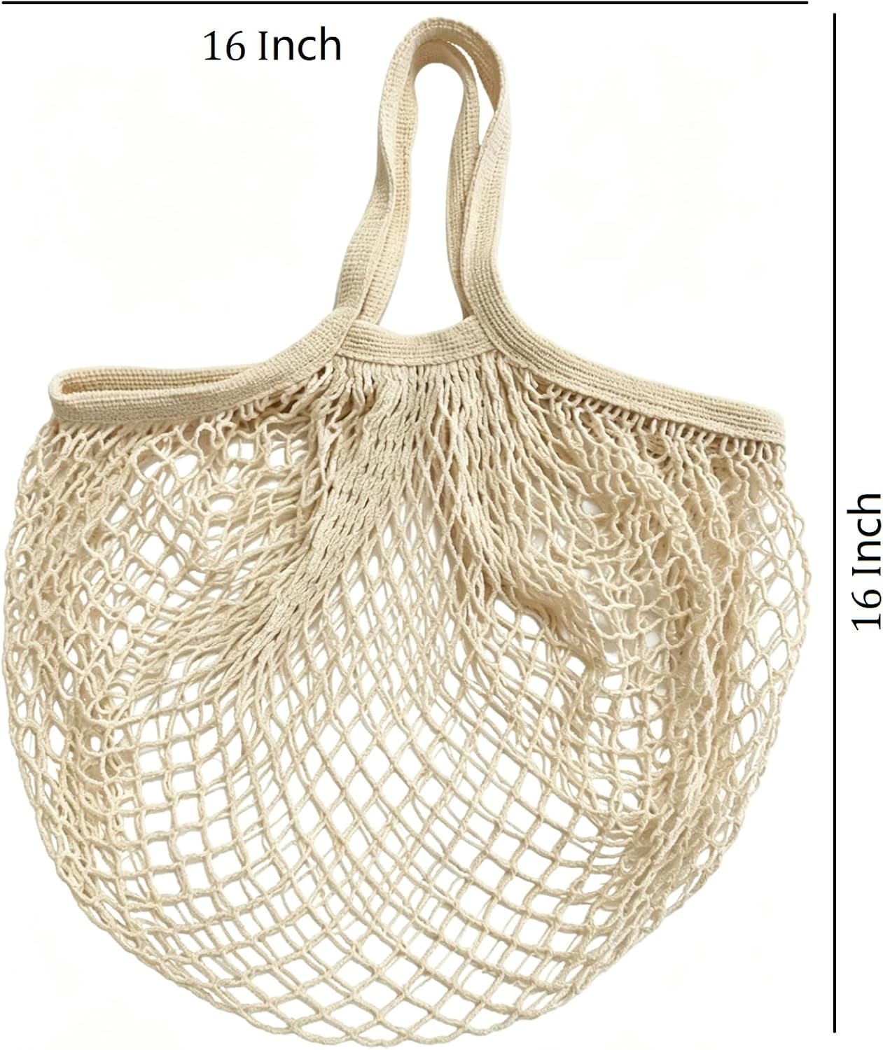 3 pack Reusable Grocery Bags Cotton Net Shopping Tote Ecology Market String Bag Mesh Beach Bags Produce Vegetable Bags image 2