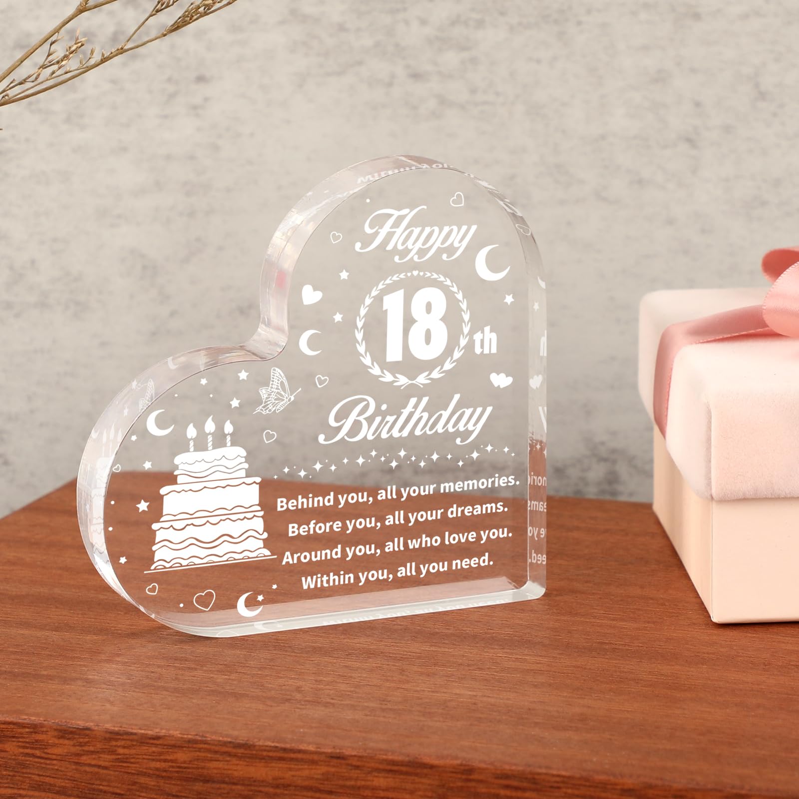 18. Geburtstag Acrylherz - Personalisierter Tischschmuck Für Mädchen