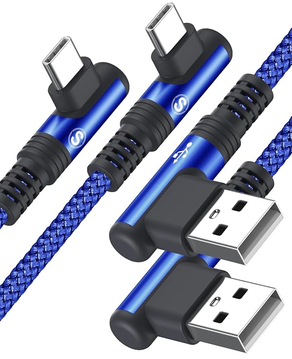 USB to USB C Cable 3.3ft 2-Pack 3.1A Fast Charging Right Angle CarPlay Cord by sweguard - Used condition - US$12.94