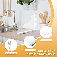 Vista 5 de UIOCSSC Protector contra salpicaduras de ducha, paquete de 2 protectores de salpicaduras de agua para bañera de silicona, autoadhesivos