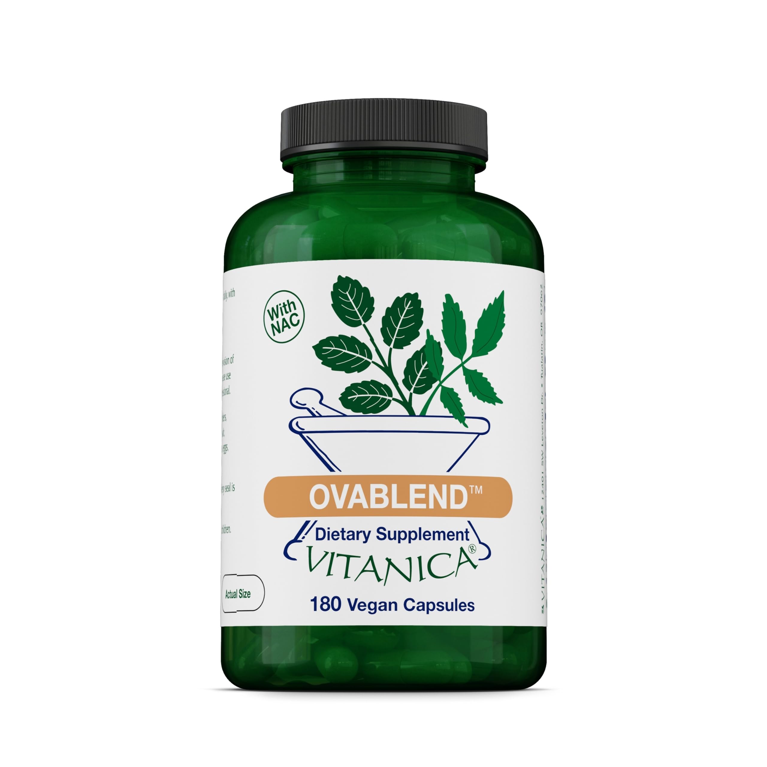 Vitanica OvaBlend, NAC, Green Tea & Saw Palmetto, Vegan, 180 Capsules
