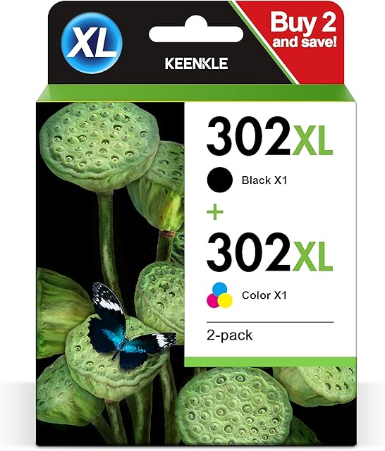 302XL High Yield Black and Tri-Colour 2 Combo Pack, Remanufactured Ink Cartridge for HP 302 302 XL for HP Envy 4527 4524 4520 4525 for DeskJet 3630 3636 2130 for Officejet 4655 5230 3831 3830