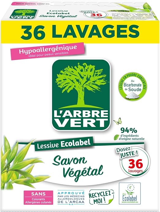 L'Arbre Vert Lessive Poudre Savon Végétal ECOLABEL Hypoallergénique — free download