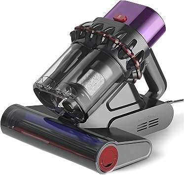 Powerful Bed Vacuum Cleaner, 14kPa Strong Suction Handheld Vacuum with 5-Cyclone System, Suitable for Mattresses, Carpets and Home Cleaning