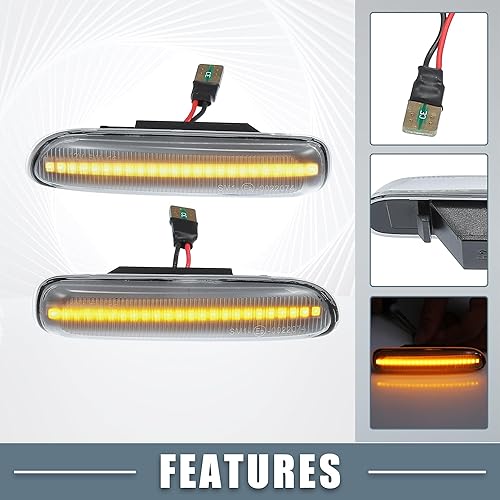 Miniatura 3 de Coche LED marcador lateral repetidor In-dicator luz de señal de giro 63132228591 para BMW 323Ci 328Ci 2000 E46 lente transparente plástico luz ámbar