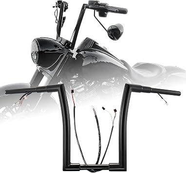 14" Rise 2016-2023 Road King Ape Hangers 1.5" Handlebars, Black