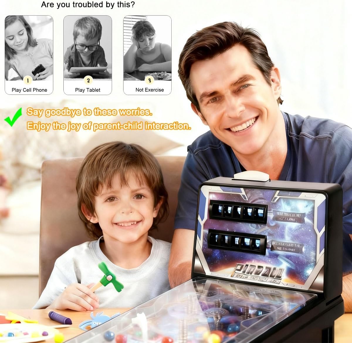 Super Pinball Machine Game - Electronic Arcade Toy with Digital Scoreboard, The Ultimate Mini Tabletop Pinball Game for Teens Kids, Ideal