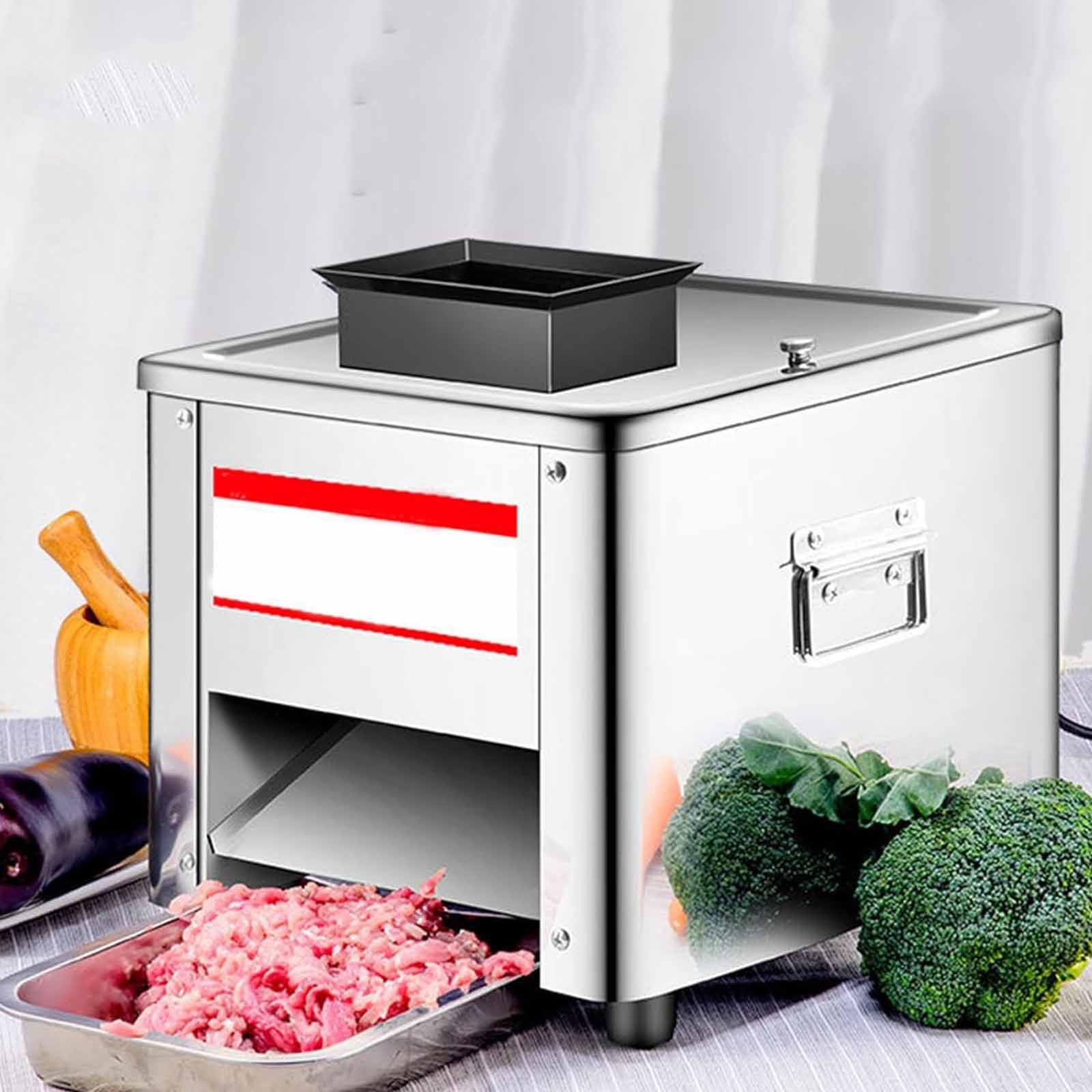 PixCy 850w Cortafiambres Eléctrica, Hoja De Acero Inoxidable Cortafiambres Profesional, Espesor 2.0-21mm Cortadora De Fiambres Ajustable para Carne, Fiambres, Rosbif, Verduras,110V-5.0MM