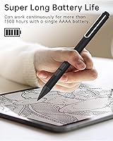 Vista 6 de Uogic Bolígrafo para Microsoft Surface, duración de la batería de 90 días, escritura suave, rechazo de palma, 1024 niveles de presión, punta HB