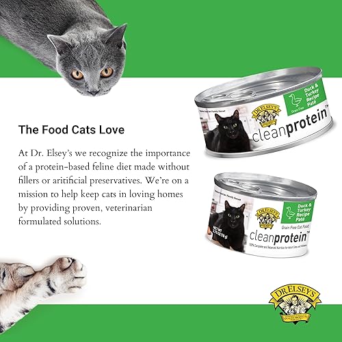 Miniatura 7 de Dr. Elsey's cleanprotein - Alimento húmedo para gatos con receta de pato y pavo, latas de paté de 5.3 onzas (paquete de 24)