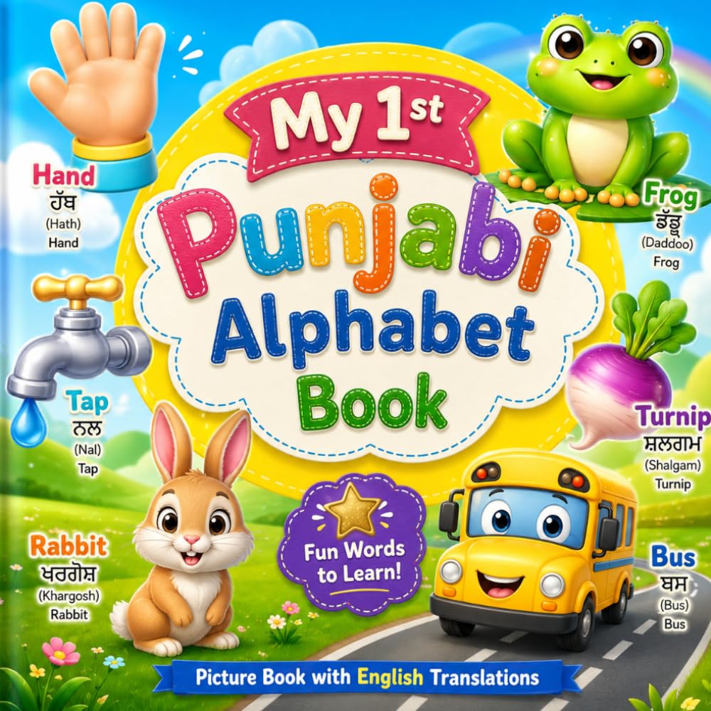 My First Punjabi Alphabet Book for Kids: A Fun ABC Picture Book with English Translations for Toddlers, Preschoolers, and Beginners