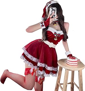[AssassinCat] クリスマス衣装クリスマスコスプレ衣装大人女子可愛いセクシーな女装をテーマにした服正月用ガウンセットスカートコスプレバニーメイド誕服 夜店の舞台演出服 腰をかがめて身を修める キャミソールスカート 女ゲーム制服 撮影写...