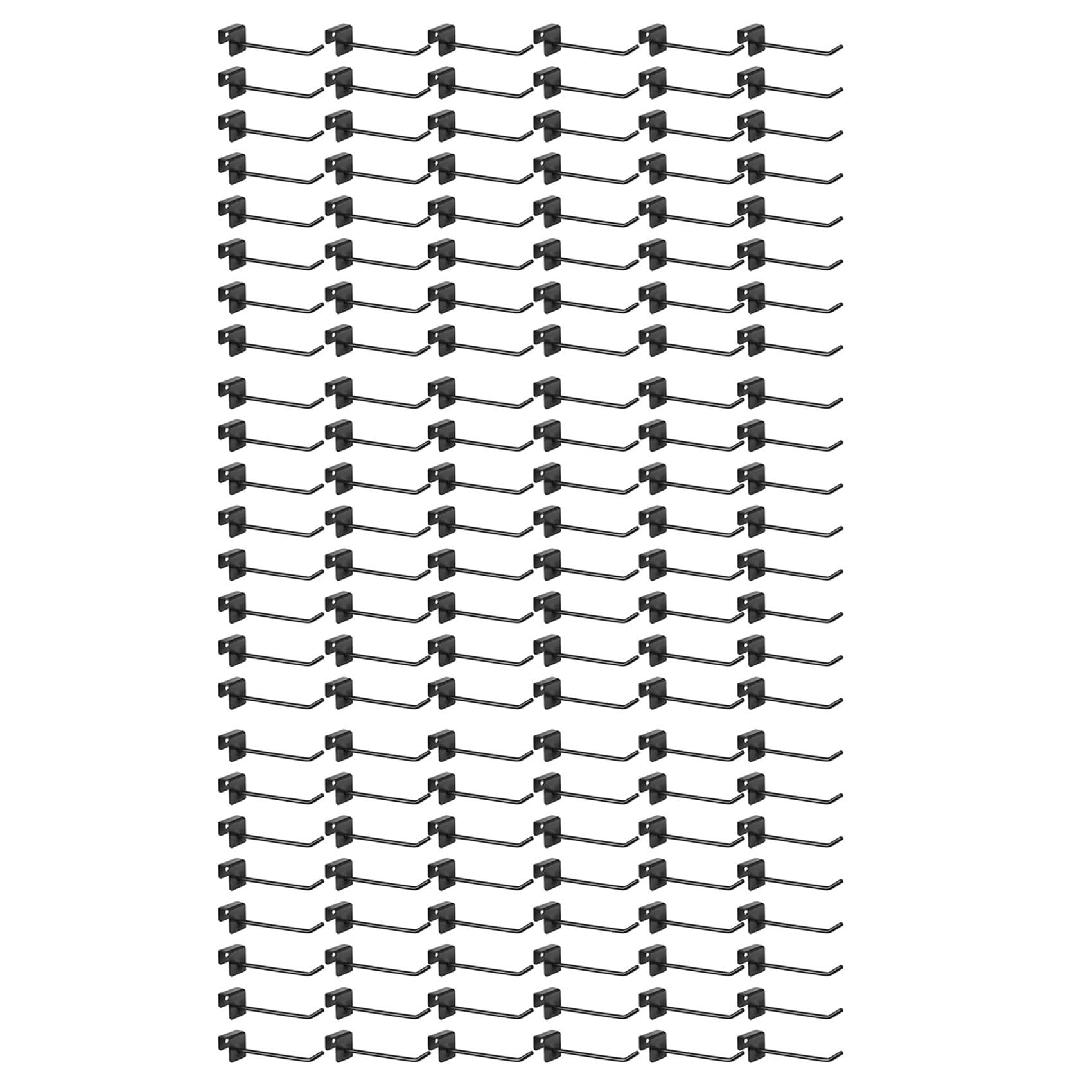Hndhbfgrt Black 144 Pcs Gridwall Hooks 4 Inch Metal Panel Hook Hanger Square Tube Hooks Cubicle Coat Hook Peg Hooks