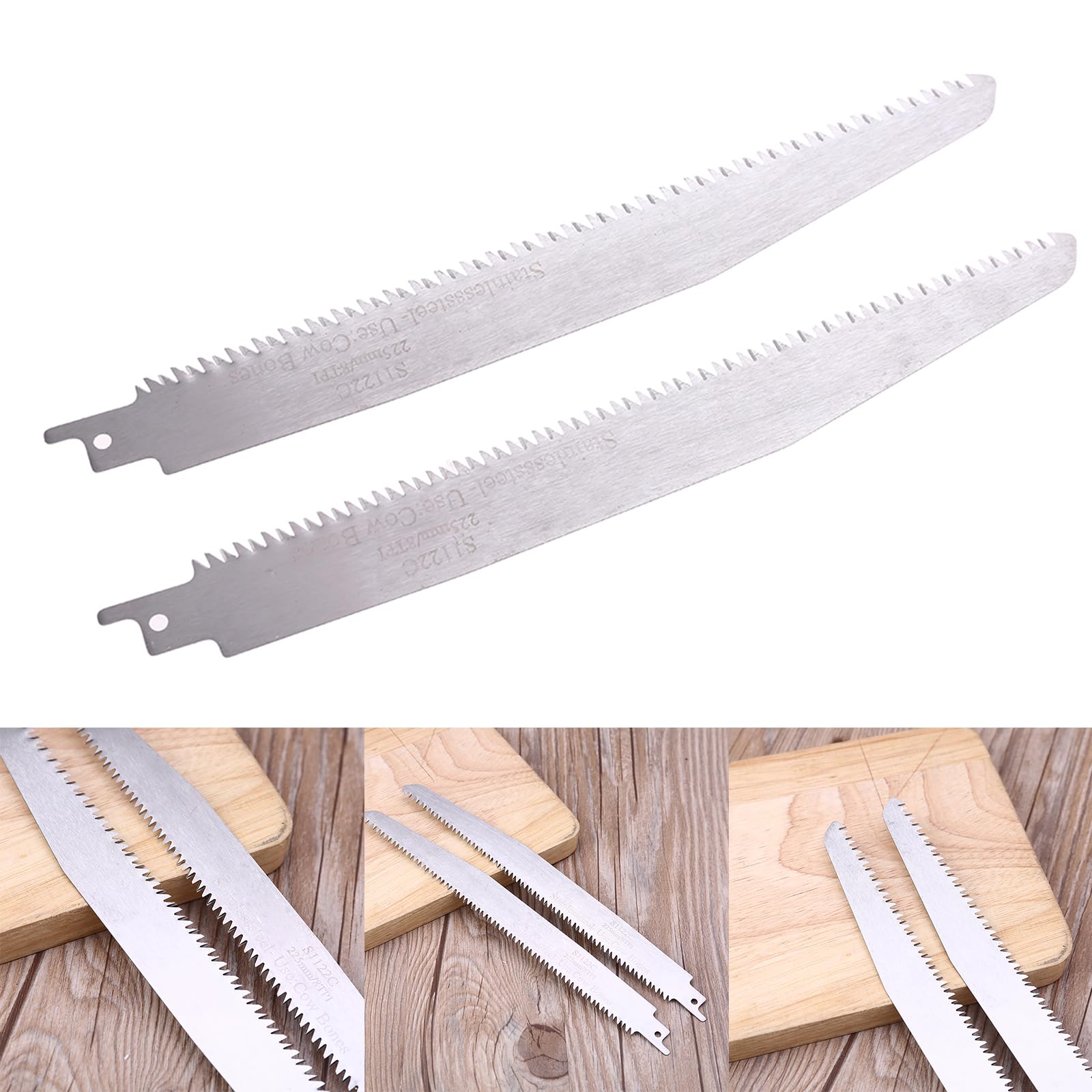 Lama di ricambio in acciaio inox S1122C per tagliare ossa, carne, legno, metallo, 2 pezzi