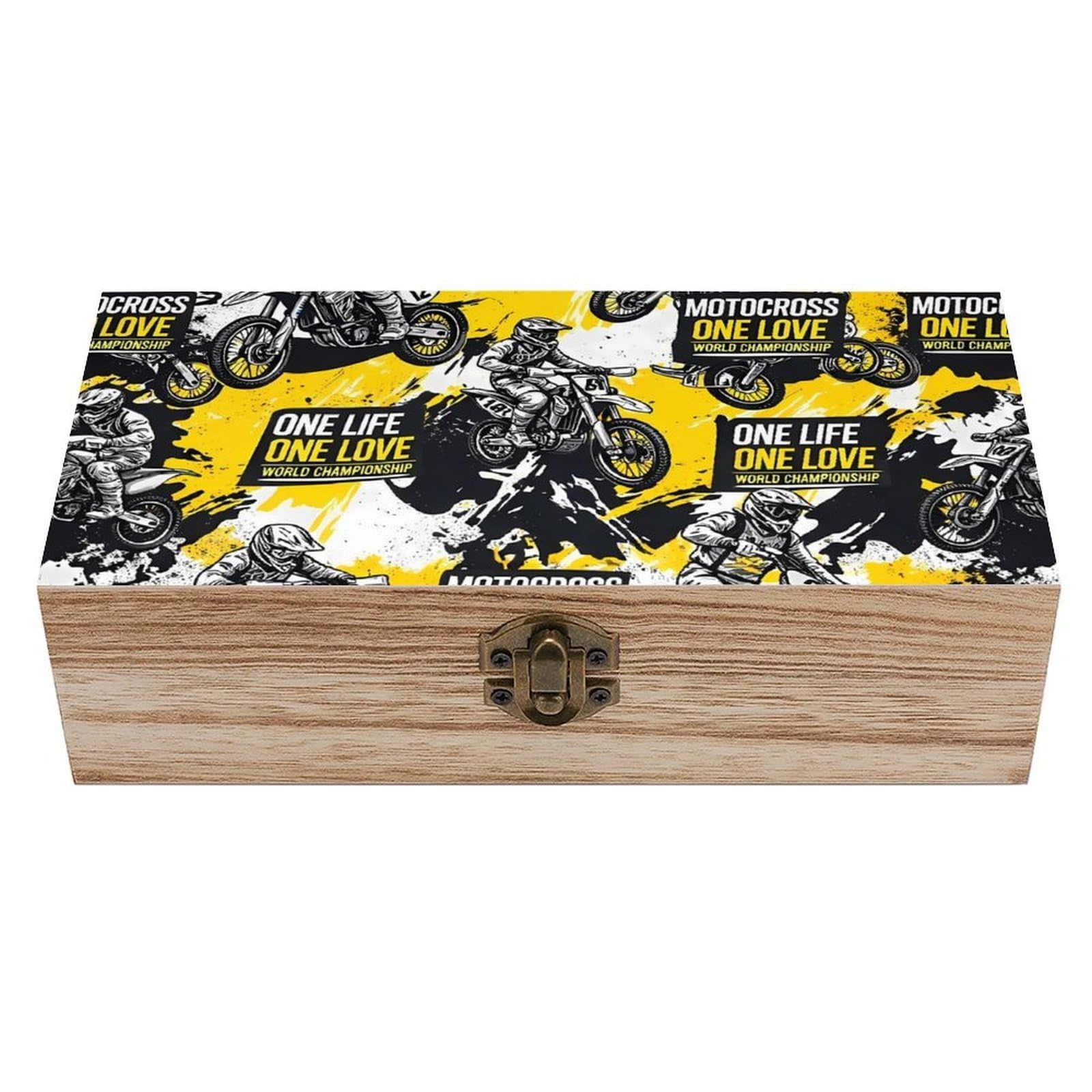 HLBSDM Motocross Motorcycle Dirt Bikes Wooden Storage Box