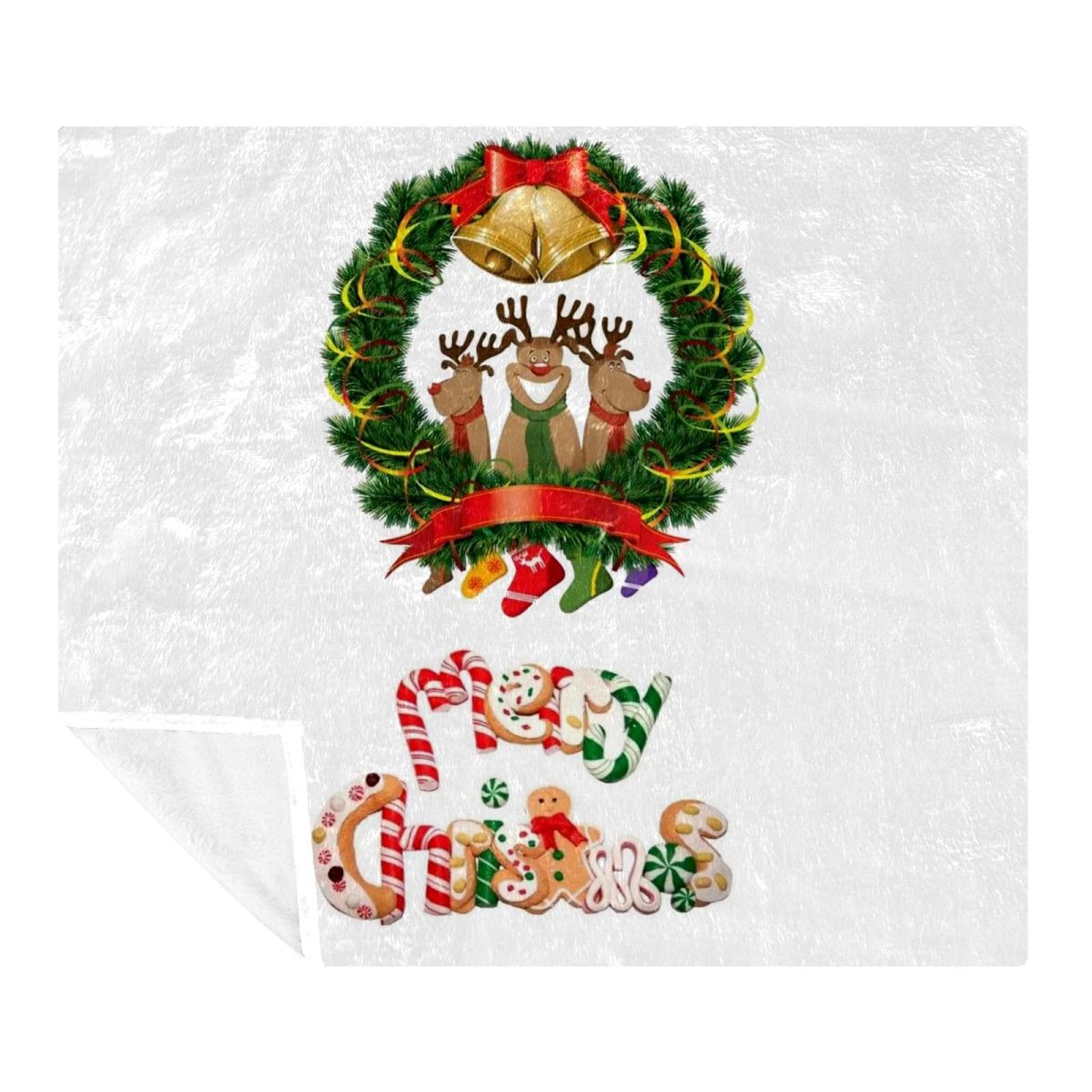 Couverture douce Merry Christmas Candy, cadeau de Noël enfant