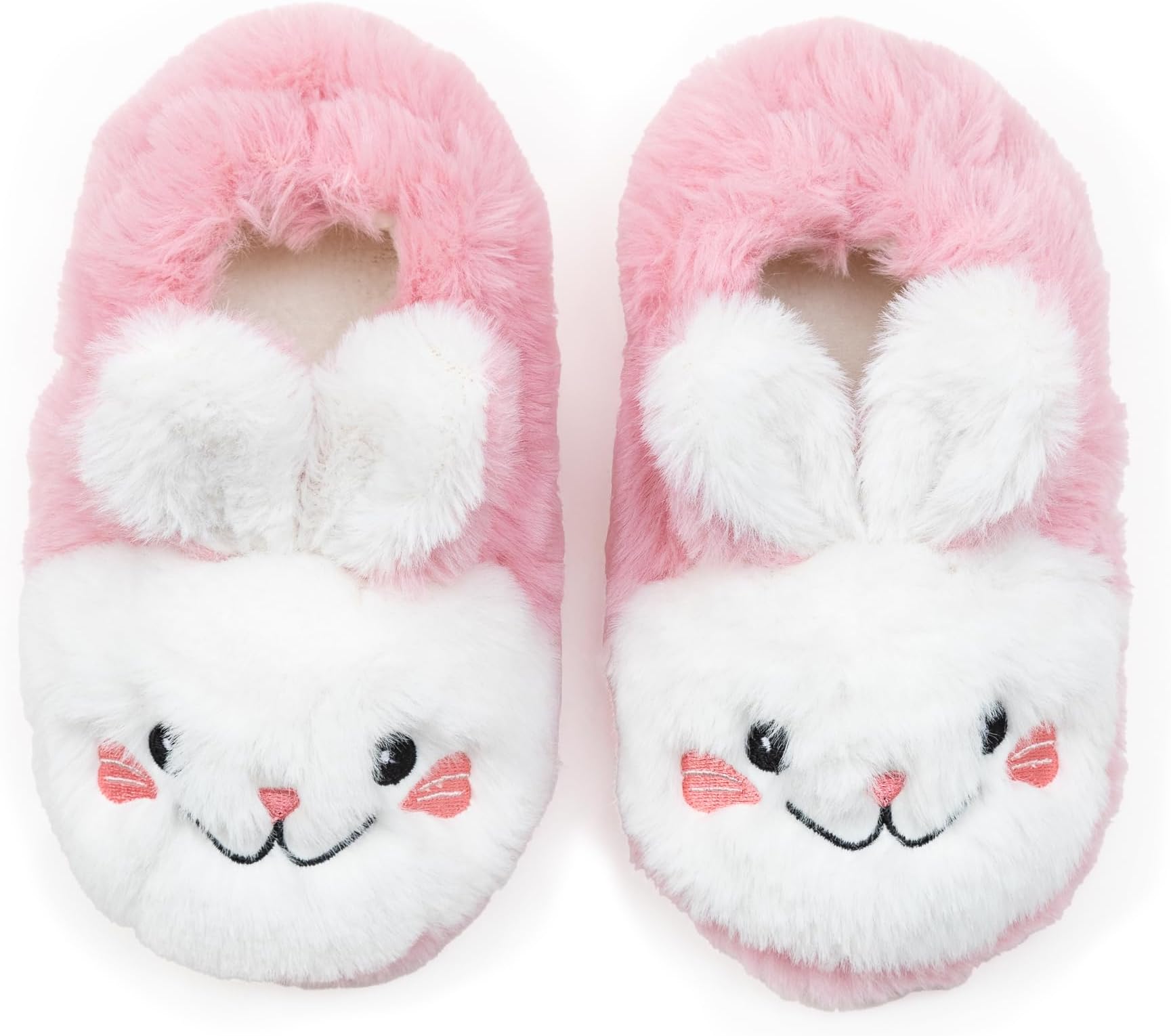 Baby Girls Cute Cartoon Warm House Slippers with Non-Slip Rubber Sole